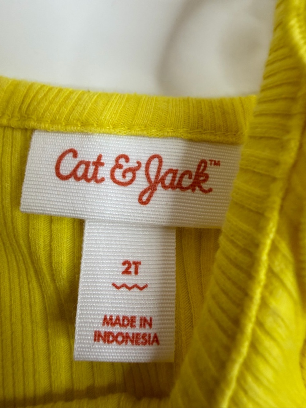 Cat & Jack Yellow Ruffle Shoulder Ribbed Tank Top - Picture 2 of 5